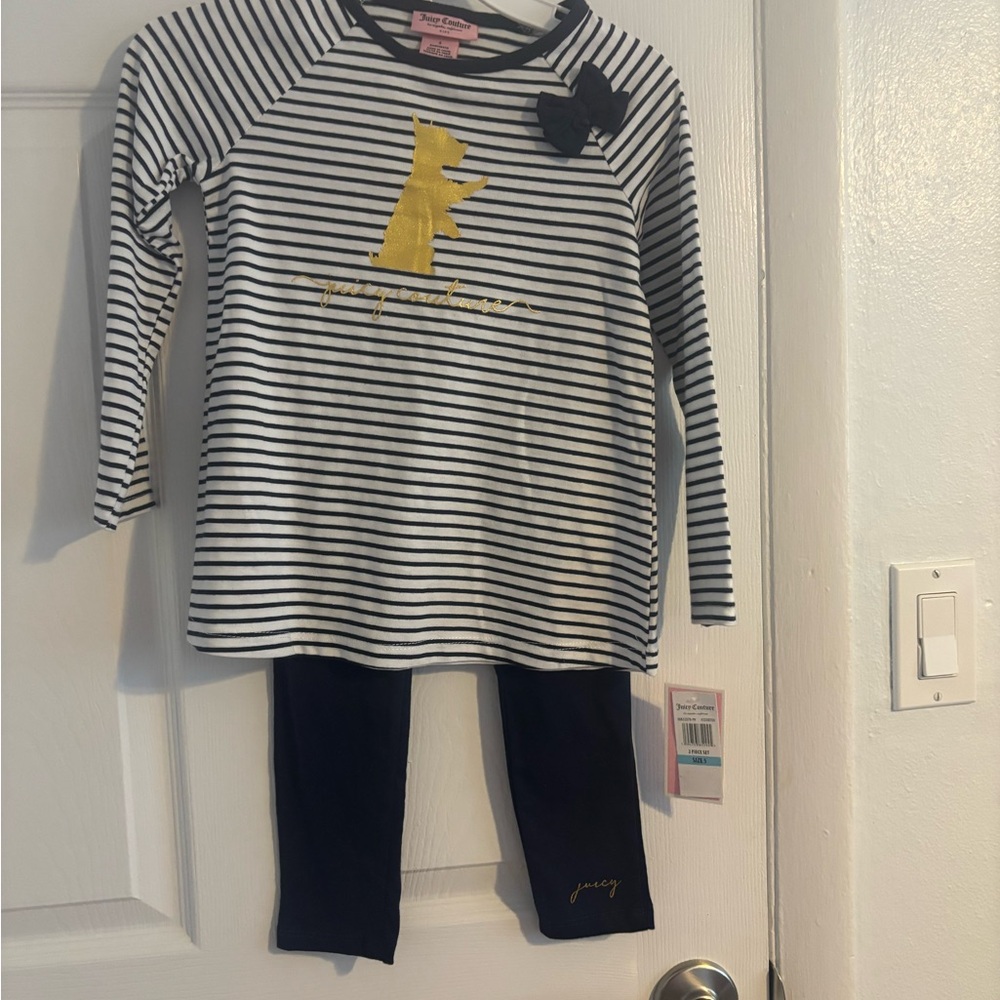 Juicy Couture Navy and Gold Striped Kids Set